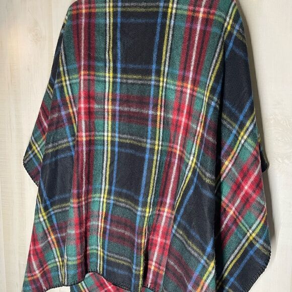 Woolrich blanket shawl wrap plaid red blue black green, one size - Picture 4 of 8